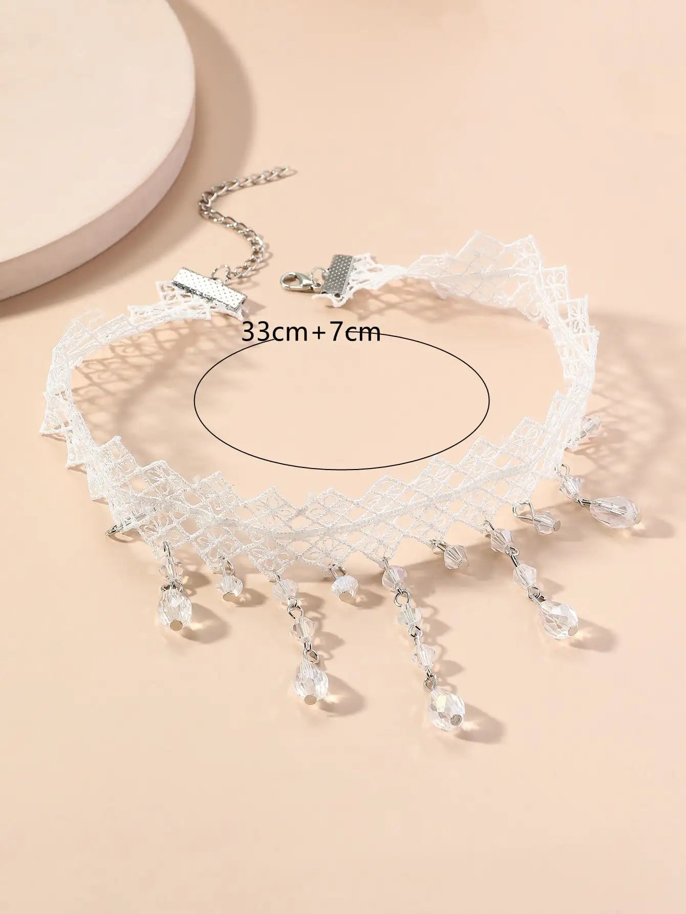 1 St. Dames Prachtige Zwarte Kant Kristal Kleur Bloem Ketting Strand Reizen Vakantie Mode Klassieke Gepersonaliseerde SieradenAvondkleding