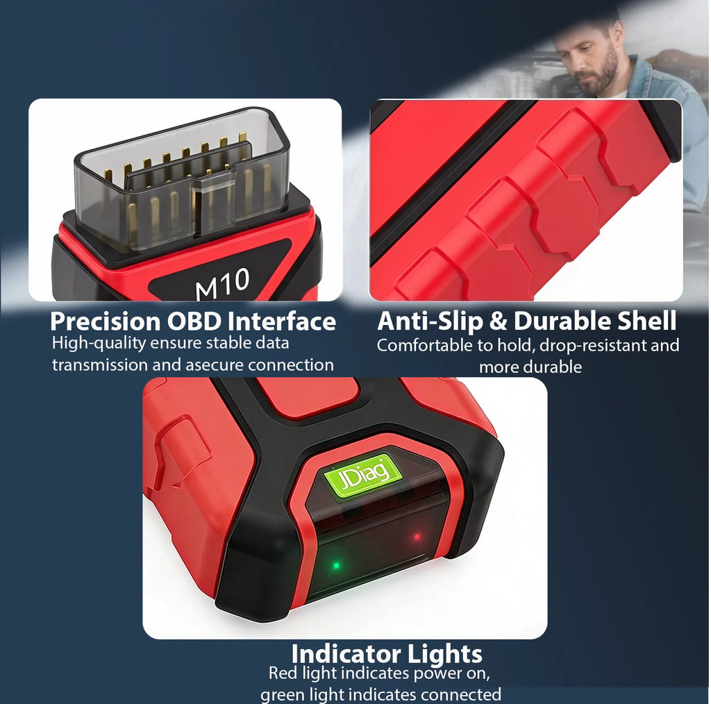 Jdiag M10 Bluetooth OBD2 Scanner Diagnostic Motorcycle Oil Ret TPS Service Reset ABS Coding CO Idle For BMW Harley Ducati KTM