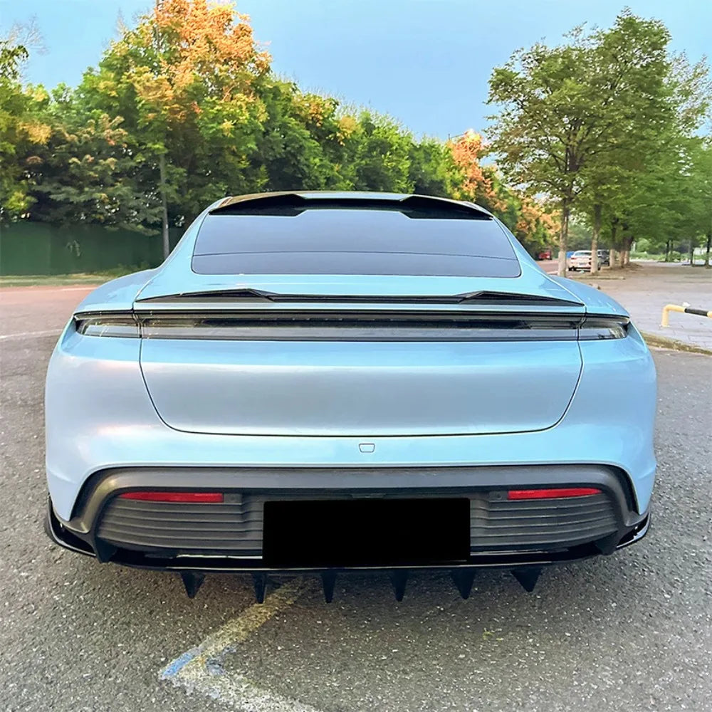 Car Rear Bumper Spoiler Lips for Porsche Taycan 2019-2026  Lower Shovel Skirt Diffuser Splitter Board Auto Accessories Tuning