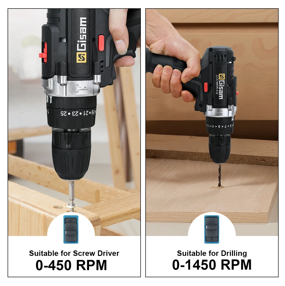 Trapano a percussione senza fili da 21V Avvitatore elettrico Trapano a percussione elettrico Mini trapano a mano senza fili Utensili elettrici con batteria agli ioni di litio