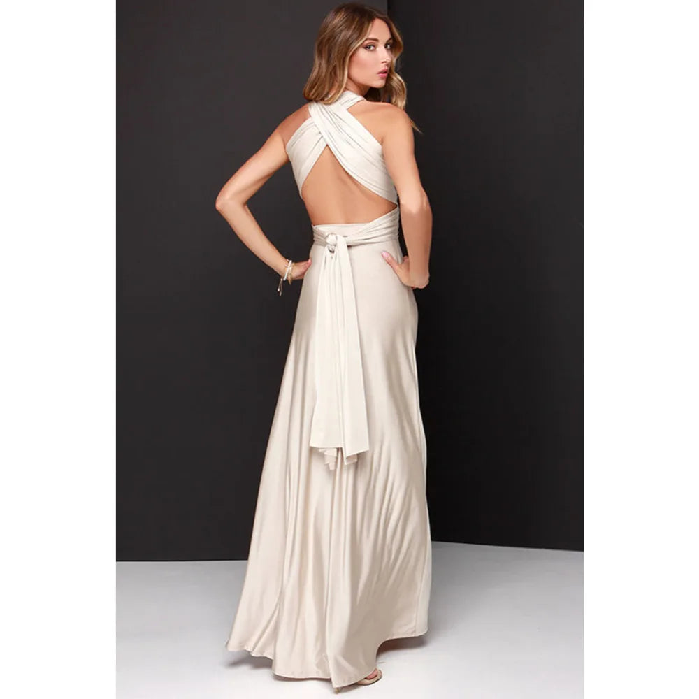 Sexy Vrouwen Multiway Wrap Convertible Boho Maxi Club Rode Bandage Lange Jurk Feest Bruidsmeisje Infinity Robe Longue Femme