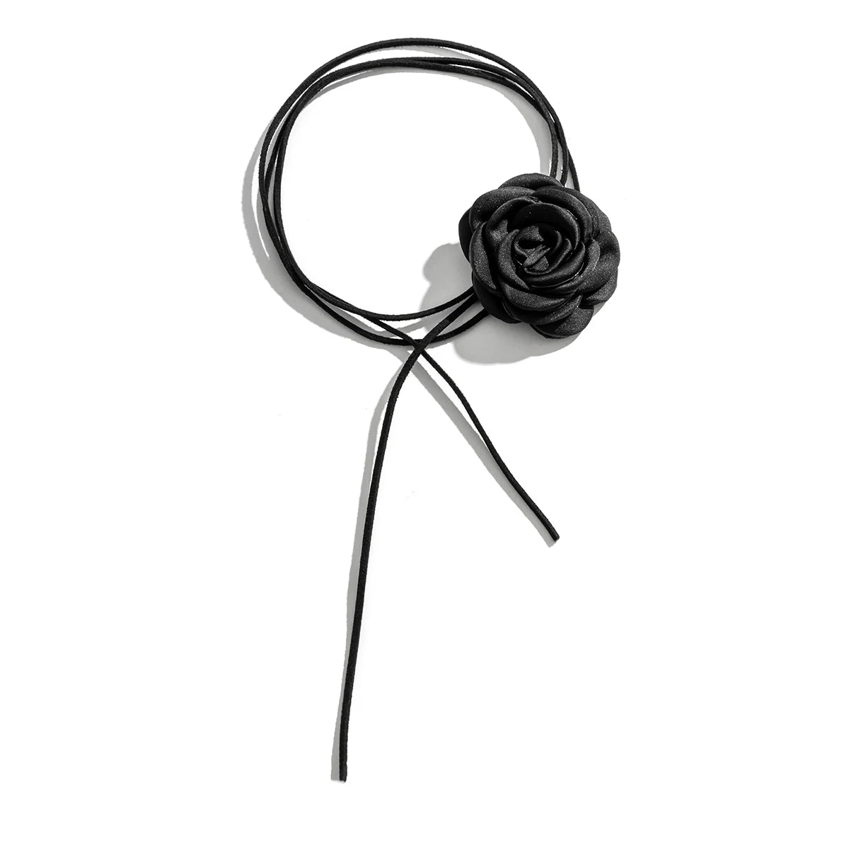 Collana girocollo con catena alla clavicola in corda regolabile in stile gotico romantico a forma di rosa grande, per donne e ragazze, accessori Y2K, stile coreano
