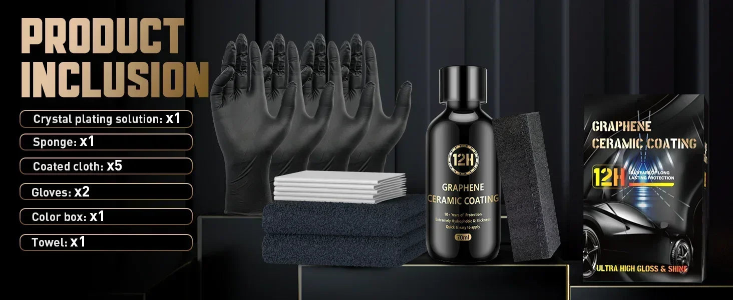 Graphene Ceramic Coating 20H/12H with Self Healing and UV Track Technology Car Detailing Professionals 10+ Years of Protection
