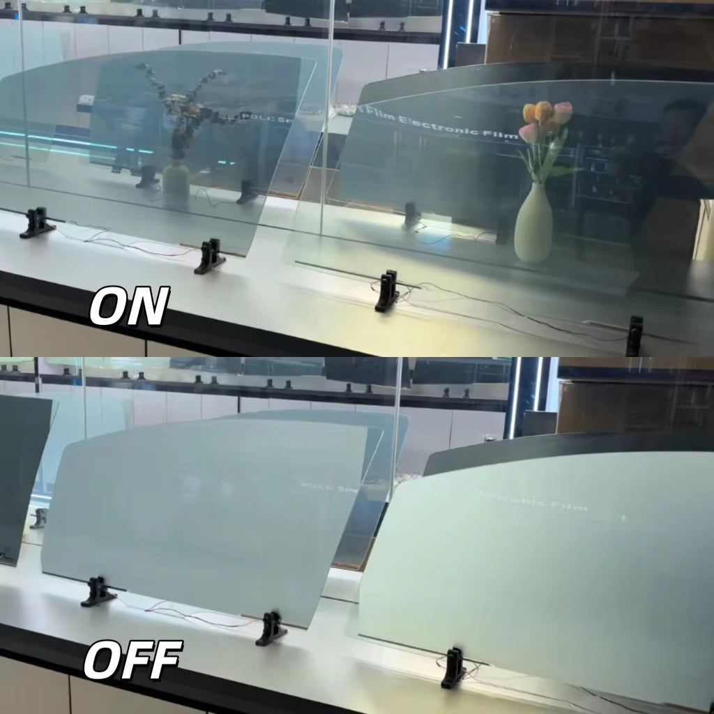 Black PDLC Film For Electric Car Windows 0.45mm With Silicone Glue - Privacy Smart Film Switchable Smart Glass Film