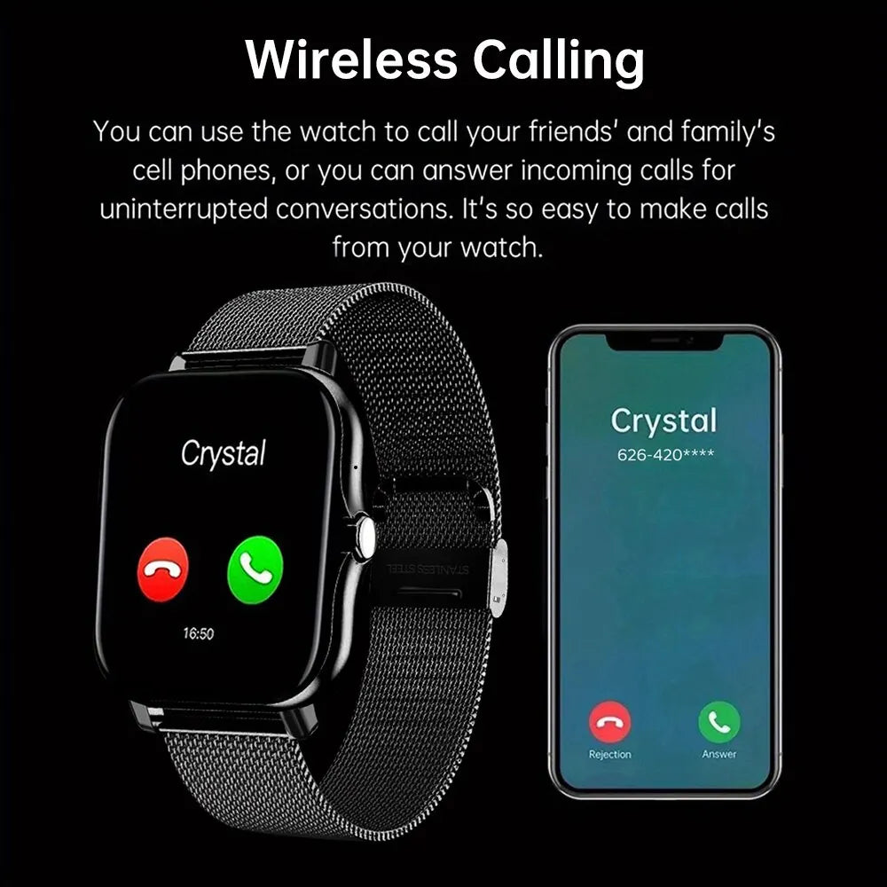2023 Smartwatch Android Telefoon 1,44'' Kleurenscherm Bluetooth Bellen Bloedzuurstof-/Drukmeting Smartwatch Dames Heren