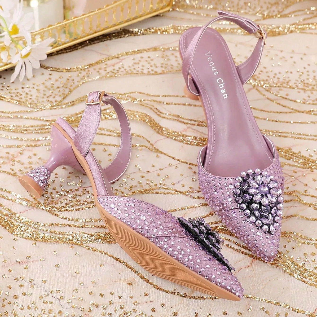 Décolleté Verdi da Donna 2025 - Design a Punta con Strass Ispirato all'Italia per Feste Meravigliose | Disponibili in Taglie Forti