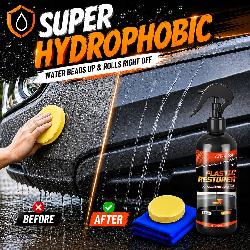 Car Plastic Restorer Leather Rubber Restore Back To Black Gloss Plastic Renovator Longlasting Coating Wax Polish Cleaning Liquid