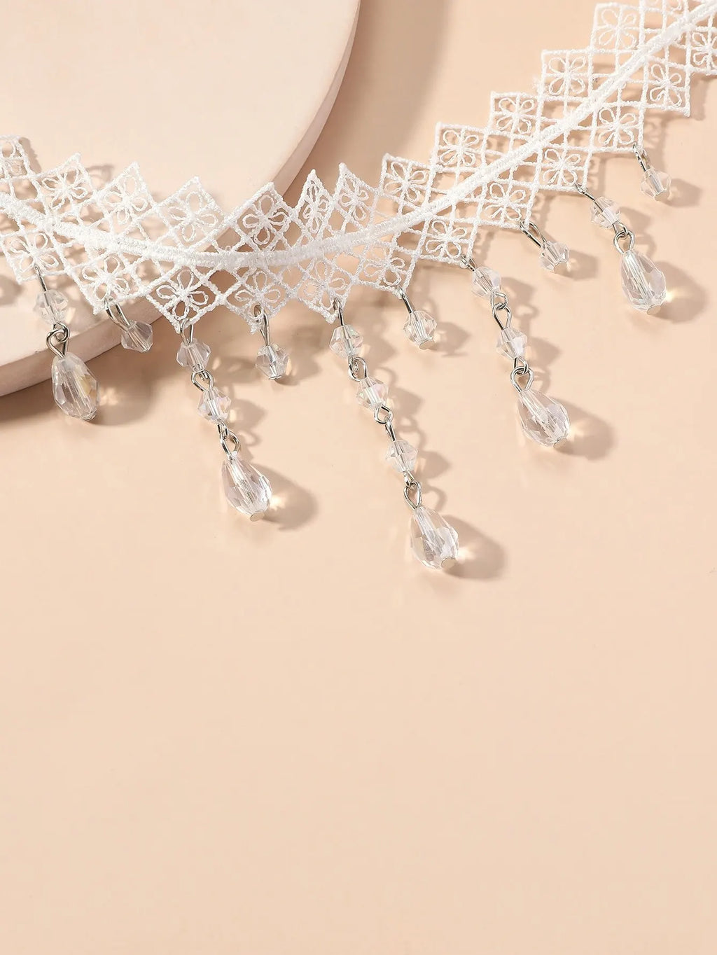 1 St. Dames Prachtige Zwarte Kant Kristal Kleur Bloem Ketting Strand Reizen Vakantie Mode Klassieke Gepersonaliseerde SieradenAvondkleding