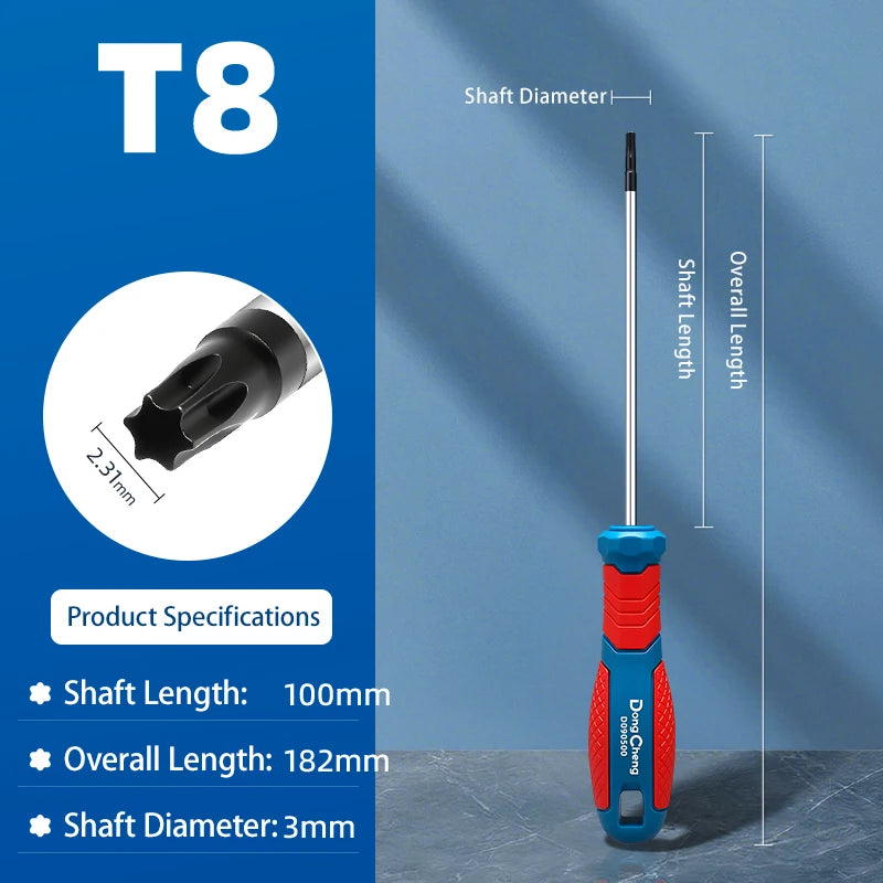 Industriële Torx schroevendraaier, S2 gelegeerd staal, zeskantschroevendraaier met middengat, T8, T10, T15, T20, T25, T27, T30, T40