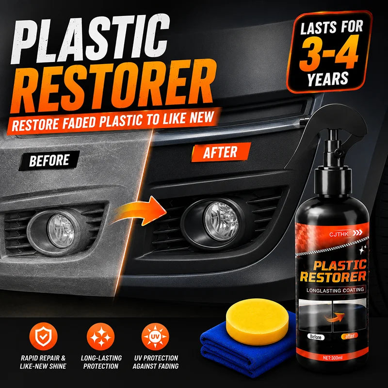 Car Plastic Restorer Leather Rubber Restore Back To Black Gloss Plastic Renovator Longlasting Coating Wax Polish Cleaning Liquid