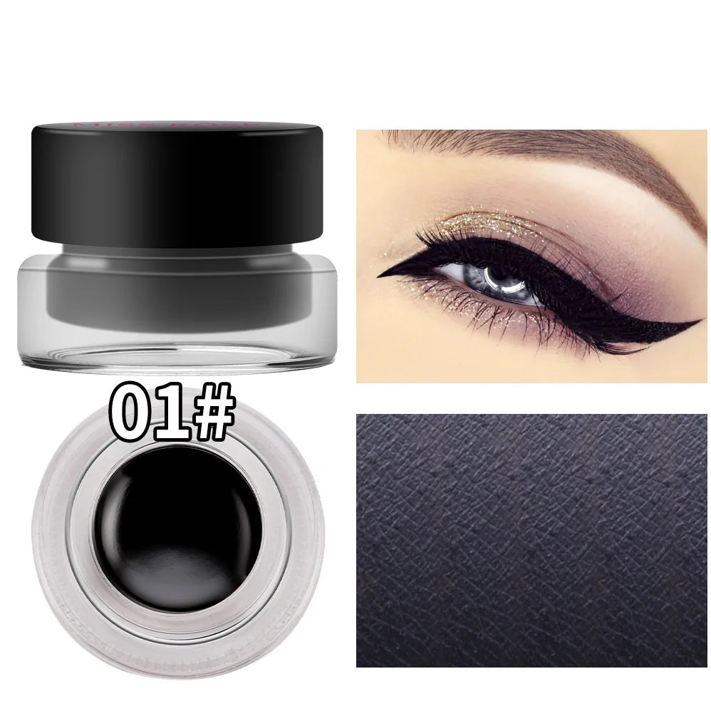 Miss Rose Zwarte Eyeliner Pen Make-up Gel Oogschaduw Eyeliner Kajal Oogschittering Cosmetica