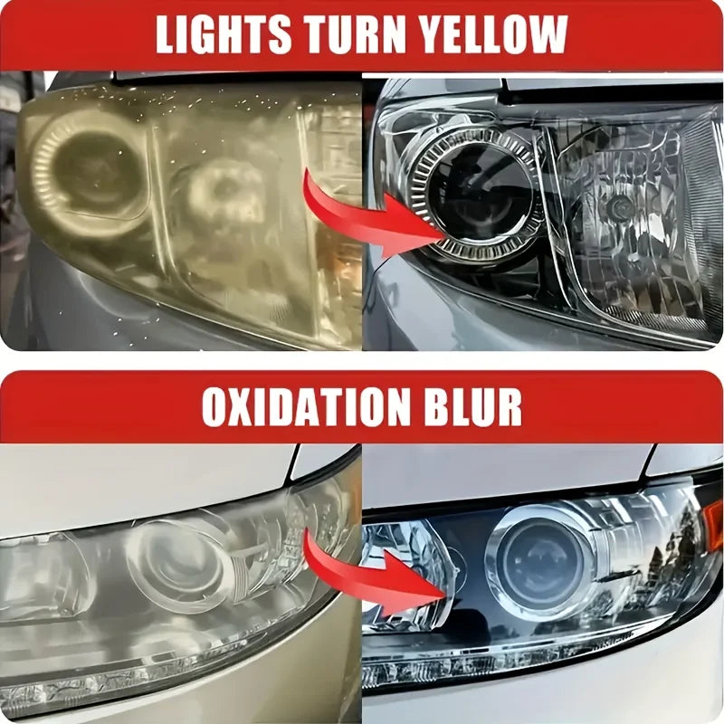 Professional Car Headlight Restoration Yellowing, Oxidation,Fogging Removes Automotive Front & Rear Light Polish Clean Care