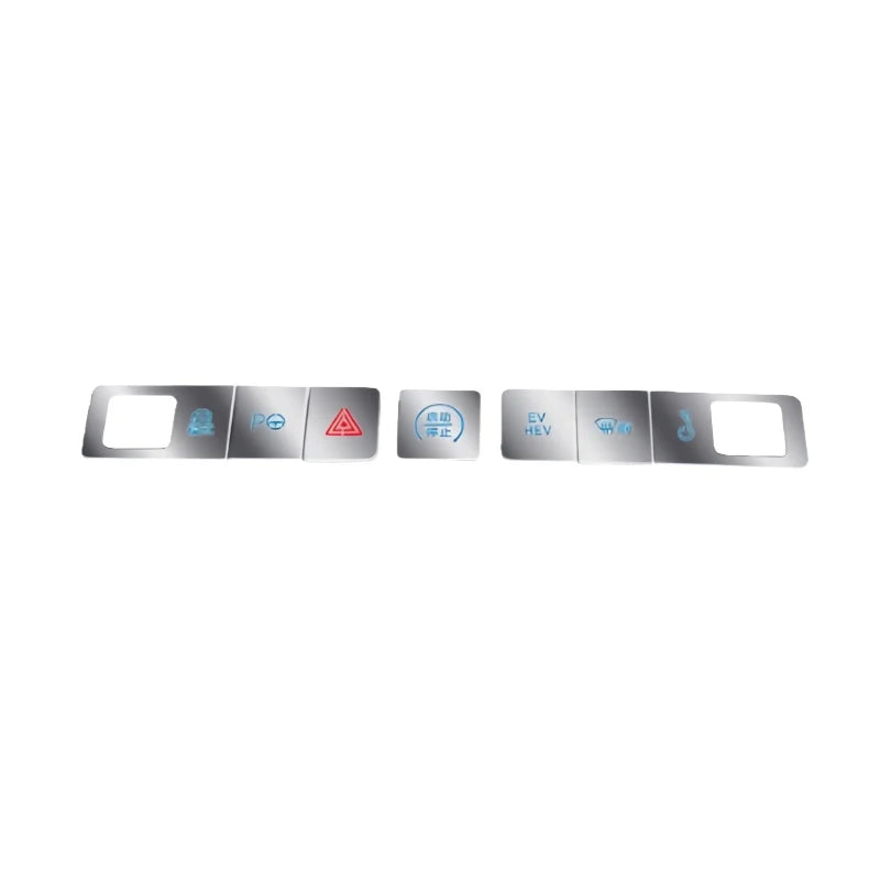 Car Center Console Gear Shift Button Sticker for BYD Leopard 7 Titanium 7 Modified Aluminum Alloy Button Stickers Upgrade Parts