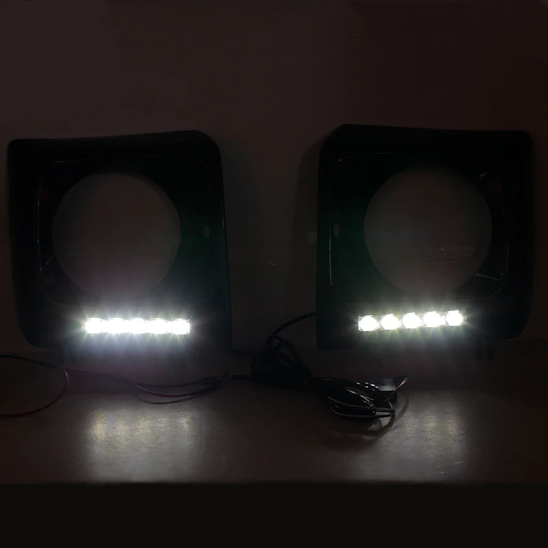 DRL LED Daytime running lights Fog Lamp Cover Black Frame For Mercedes Benz G500 G55 G63 W463 1990-2016 A4638840731 A4638840832