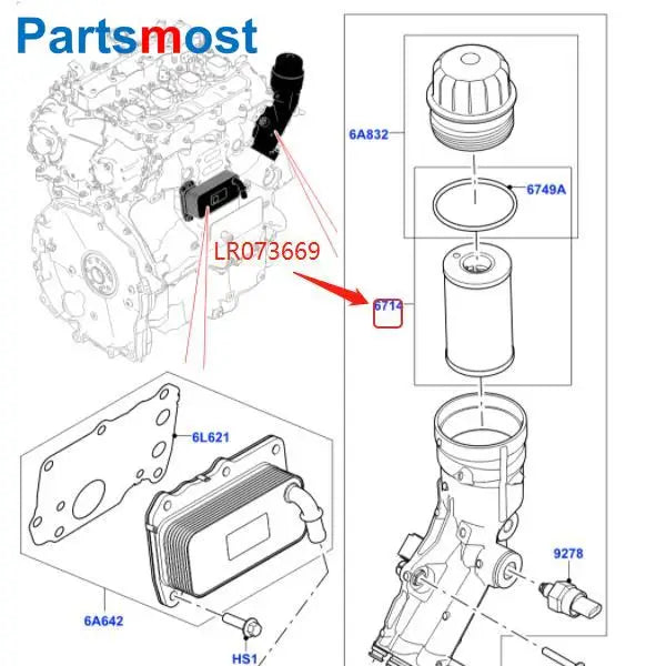 LR073669 JDE37128 2.0 PETROL DIESEL OIL FILTER WITH SEAL FOR RANGE ROVER EVOQUE VELAR DISCOVERY 5 RR SPORT JAGUAR XF G4D36A692AA