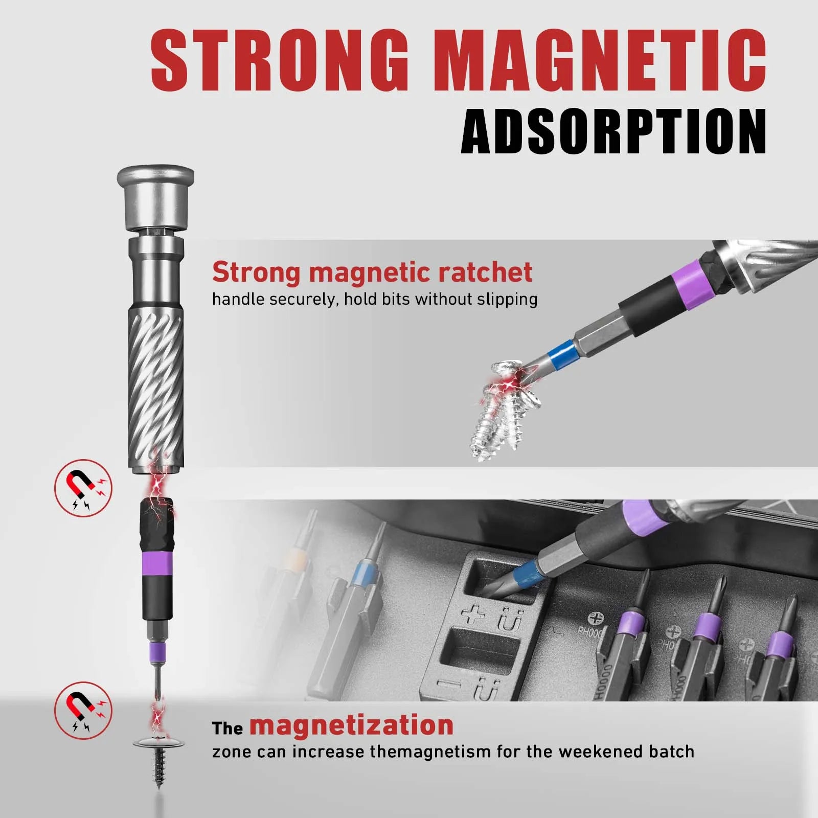 Set di cacciaviti magnetici a cricchetto di precisione 24/40/66in1 con impugnatura a T rimovibile e magnetizzatore per riparare mobili, elettronica e occhiali