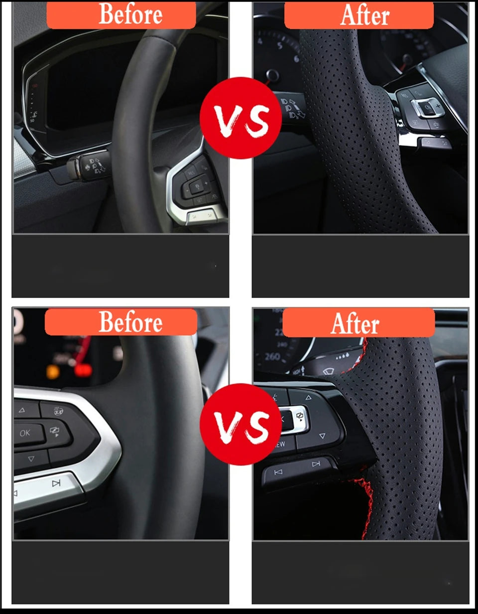 For BMW 330i 540i 525i 530i 330Ci BMW E46 M3 E39 Braid Car Steering Wheel Cover Microfiber Leather Car Accessories