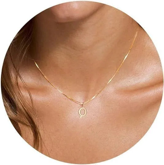Collana con pendente in acciaio inossidabile placcato oro con lettere dell'alfabeto dalla A alla Z per donna, collane con iniziale a catena e girocollo, gioielli