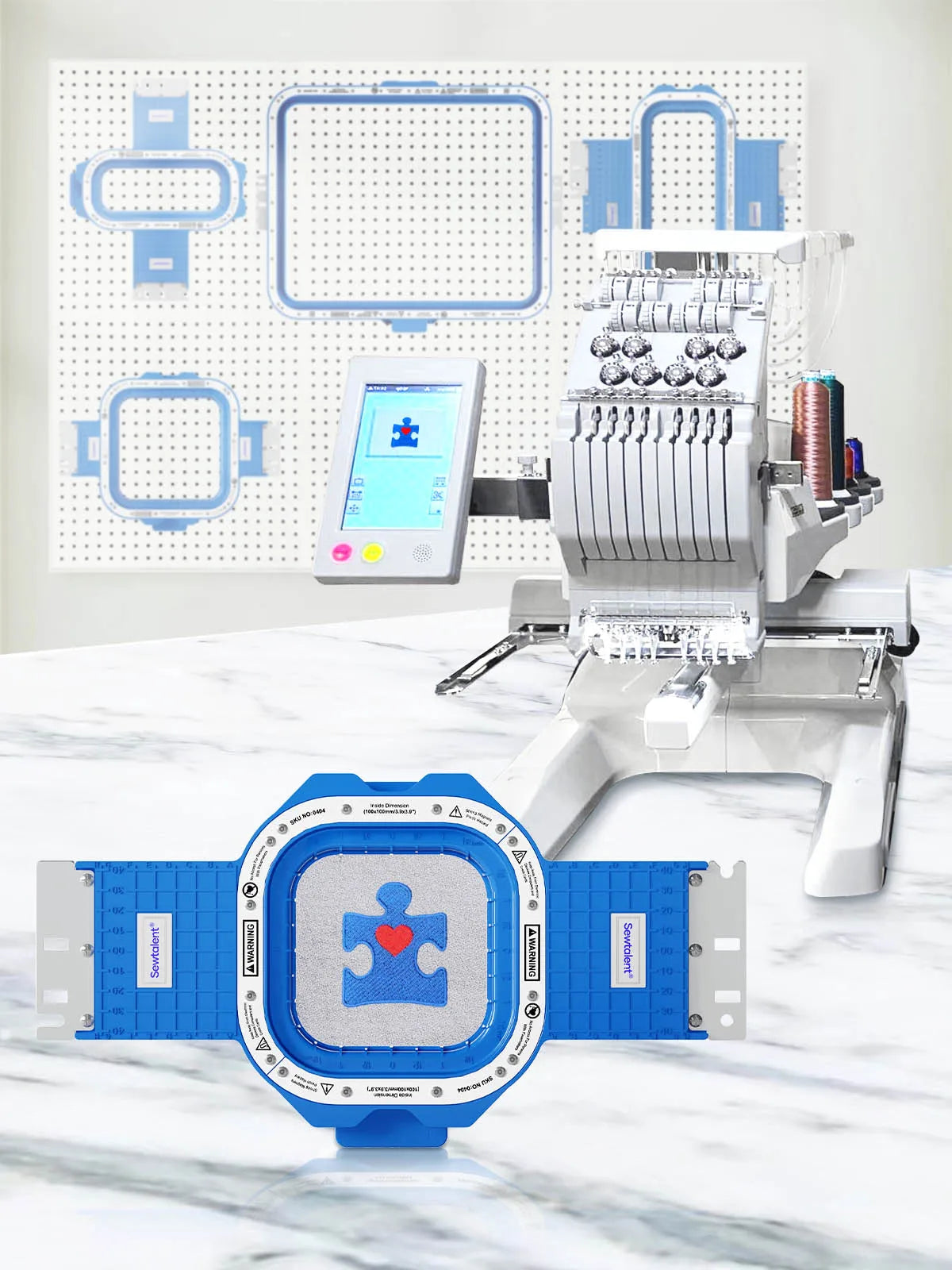 Macchine da ricamo Tajima TEHX-C918 con telaio da ricamo Sewtalent Magnetic Mighty Hoop