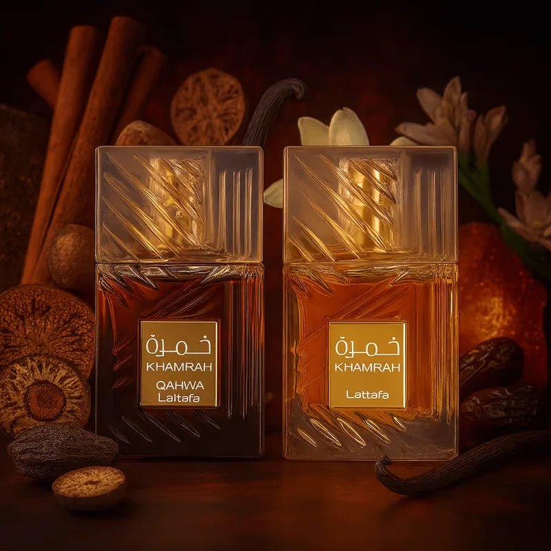 Lattafa KHAMRAH & KHAMRAH QAHWA 50ML * 2 - gemengd parfumwater