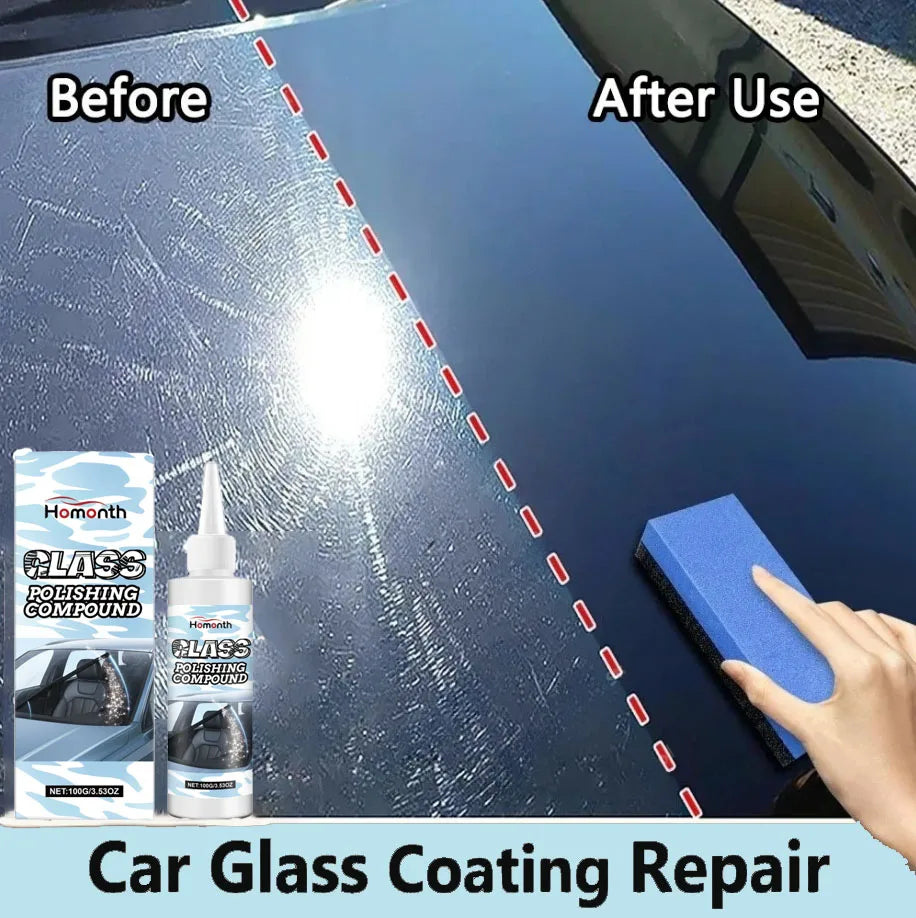 Homonth car glass polishing paste car glass film coating cleaning decontamination clear oil film cleaning paste