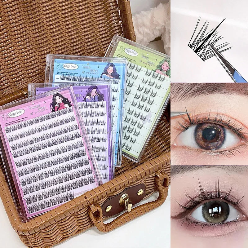 Gege Bear Lijmloze Valse Wimpers - Eenvoudige 3-Staps Applicatie, Natuurlijke Look, Perfect voor Beginners met Zonnebloem Desig