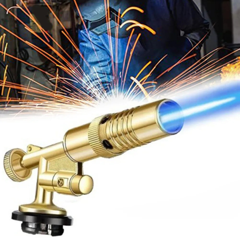 Cannello per saldatura a gas ad alta temperatura Torcia portatile per saldatura a gas Dorata Torcia a gas a fiamma per saldatura e cottura al BBQ