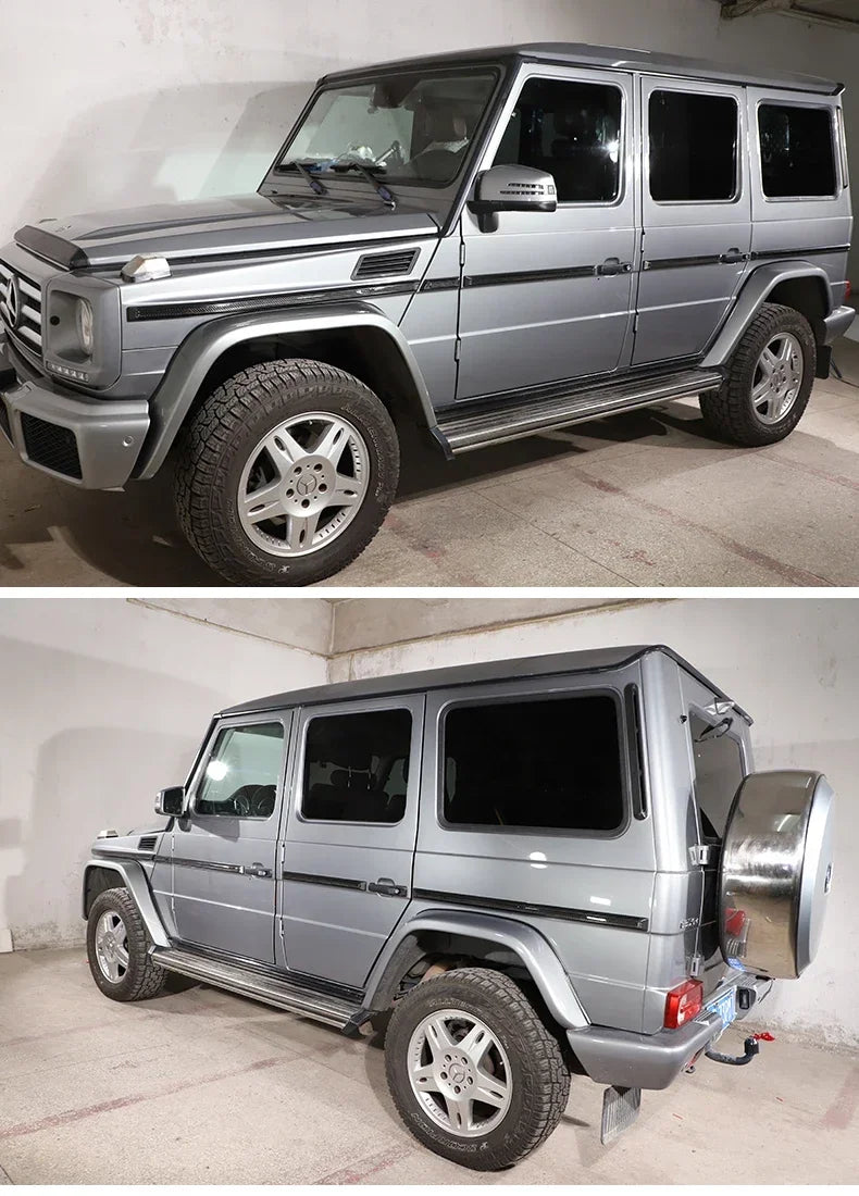 10pcs Acrylic Side Body Moulding Cover Trim Accent For Benz AMG W463 G63 G65 G500 Sticker Accessories Car Styling