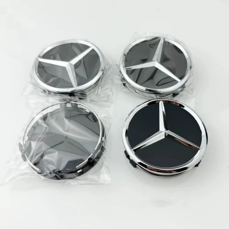 4Pcs 75mm Car Wheel Center Hub Caps Covers for Mercedes Benz A B C S Class AMG GLA CLA GLC W176 W221 W222 W204 W205 Accessories