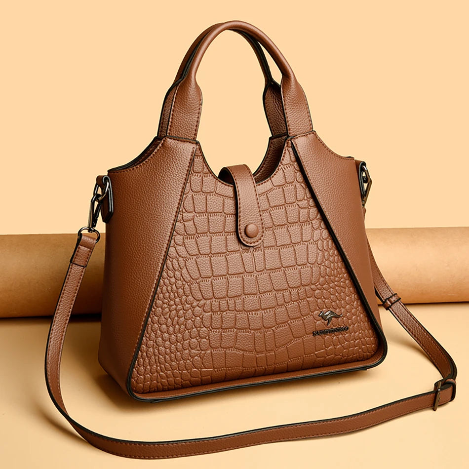 Borsa da donna di nuova tendenza 2024 in pelle morbida di alta qualità Borsa a tracolla da donna Bolsas Tinta unita Retrò Borsa a mano da donna Sac