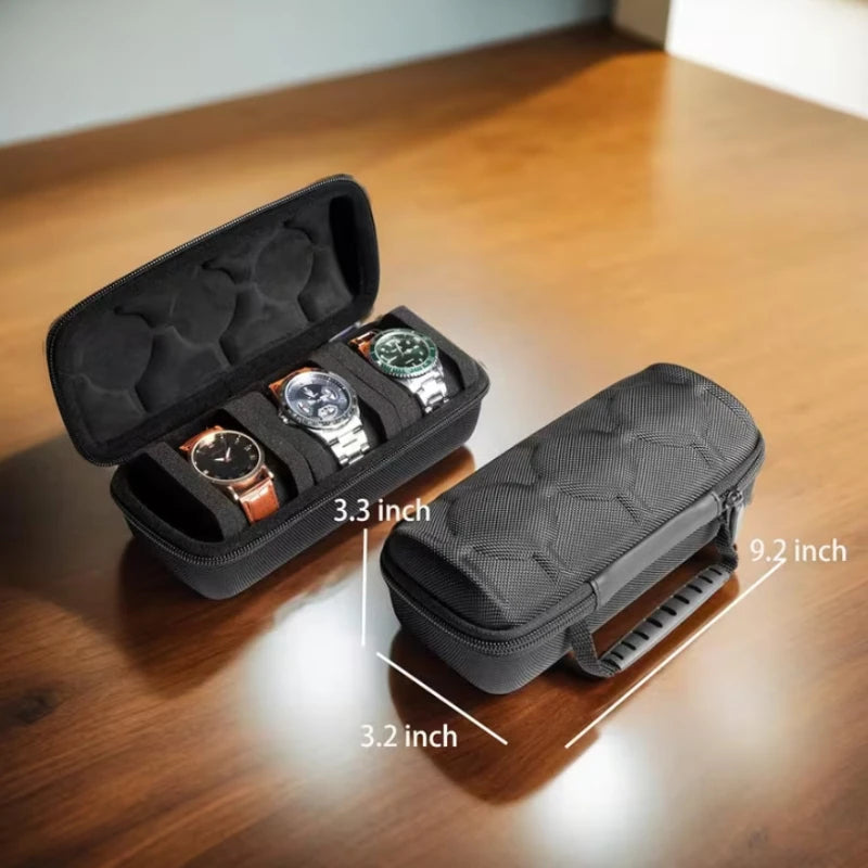 Horlogebox Reis, Opbergdoos Horloge, Harde Koffer Horloge Reistas, met Zacht Schuimkussen en Handvat
