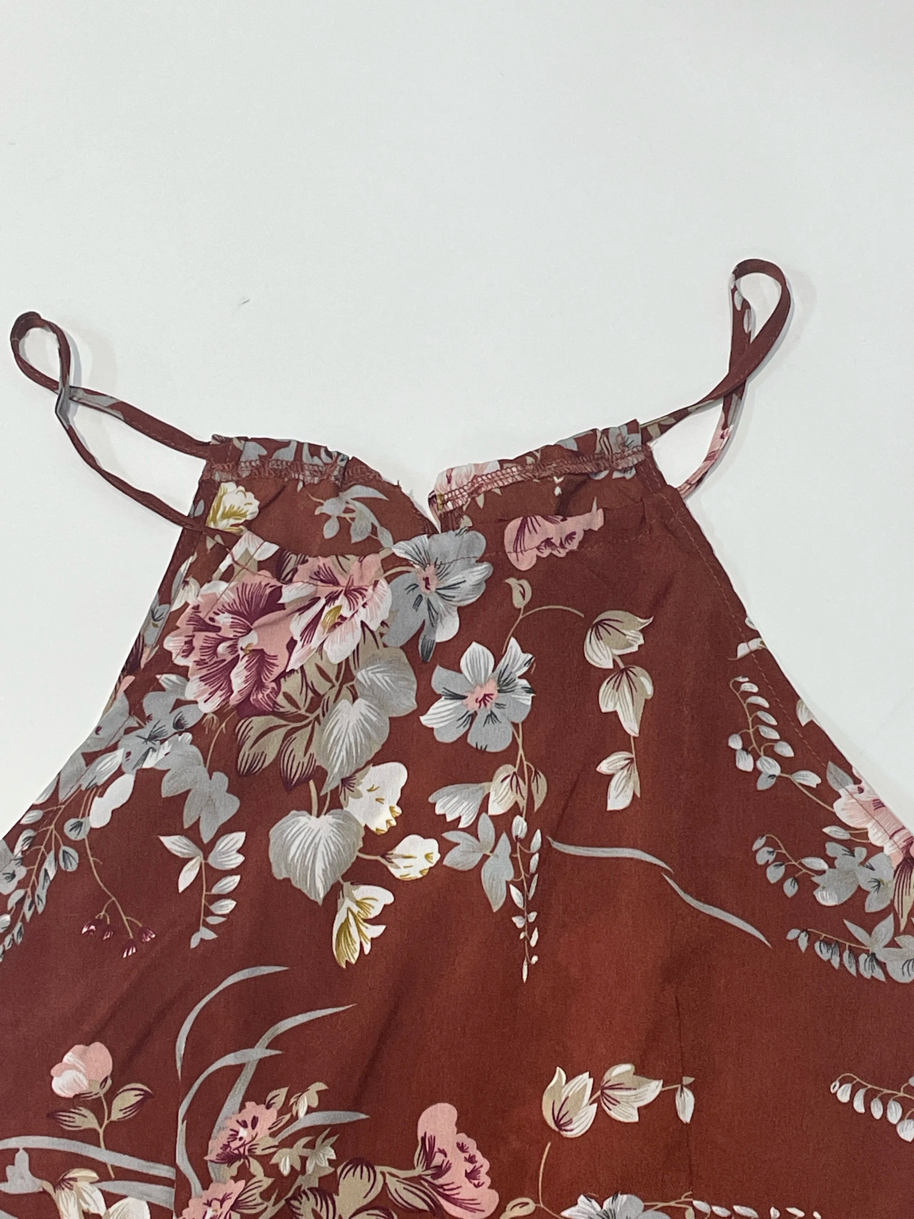 Bloemenprint Hoge Split Dij Halterjurk voor Dames - Zomer Mouwloos Sexy Nauwsluitende Strandfeest Clubkleding