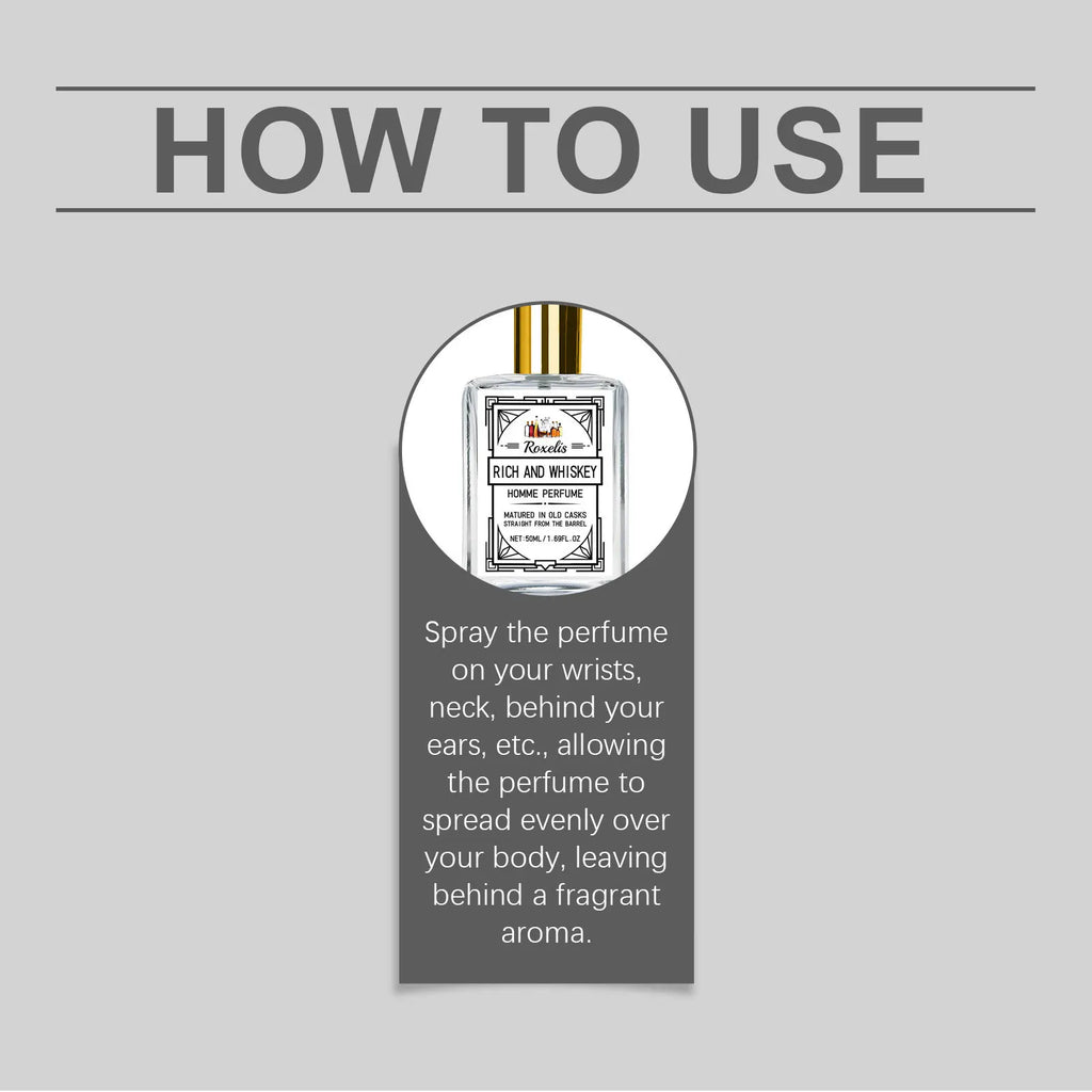 Profumo al Whisky Roxelis Trasuda Eleganza Fascino Duraturo Aumenta la Fiducia Fragranza Leggera Spray Profumato per Uomo 50ml