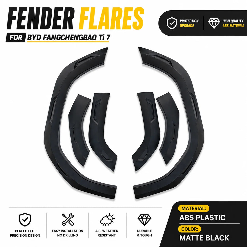 Fender Flares for BYD Fangchengbao Ti7 Wheel Arch Trim Wear Resistant Scratch Proof Wide Body Kit Guard high quality Accessories