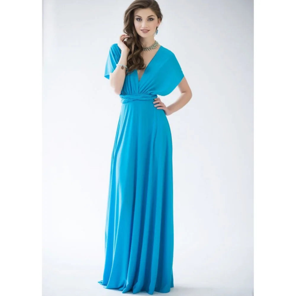 Sexy Vrouwen Multiway Wrap Convertible Boho Maxi Club Rode Bandage Lange Jurk Feest Bruidsmeisje Infinity Robe Longue Femme