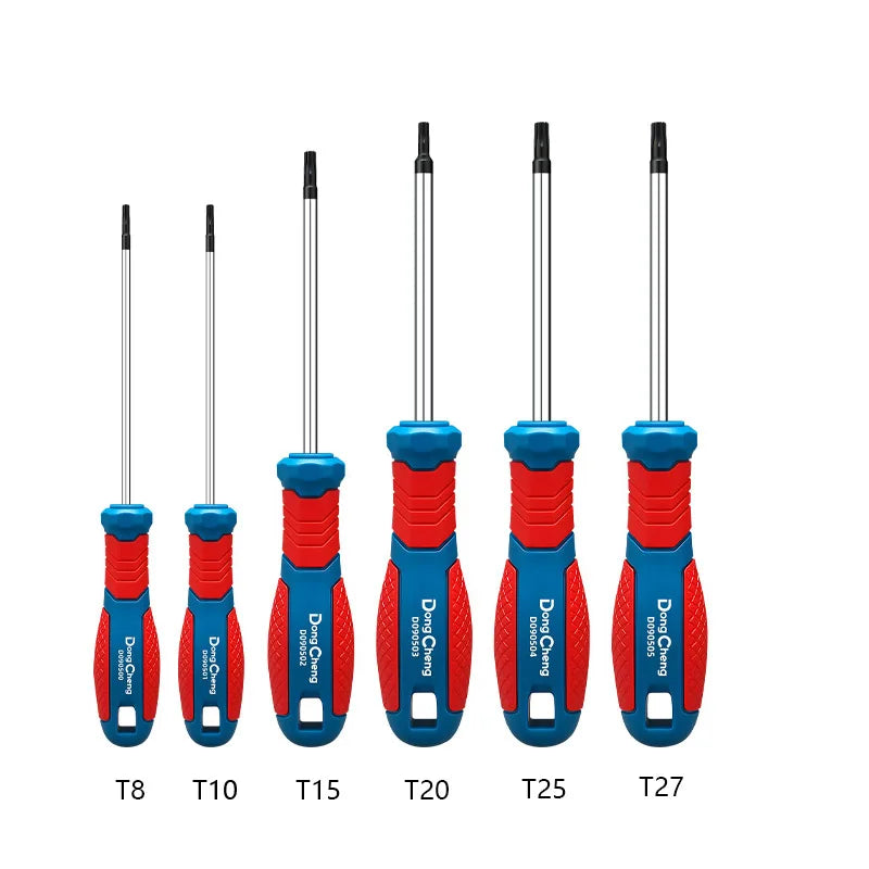 8-delige Torx schroevendraaierset T8-T40 100 mm CR-V warmtebehandeld magnetische tip verchroomde bi-color handgreep sterke momentsleutelset