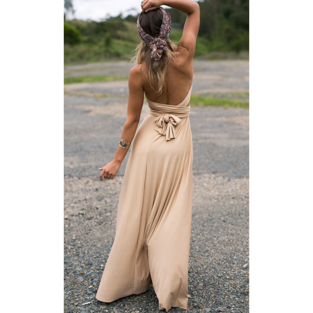 Sexy Vrouwen Multiway Wrap Convertible Boho Maxi Club Rode Bandage Lange Jurk Feest Bruidsmeisje Infinity Robe Longue Femme