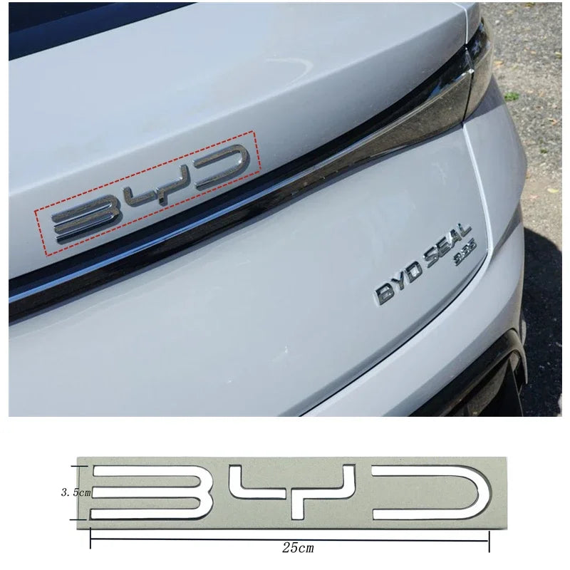 3D ABS Chrome Black Logo Build Your Dreams Emblem Letters Stiker Car Trunk Badge For BYD SEAL SONG Plus ATTO3 SEAL U Accessories