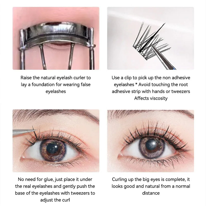 Gege Bear Lijmloze Valse Wimpers - Eenvoudige 3-Staps Applicatie, Natuurlijke Look, Perfect voor Beginners met Zonnebloem Desig