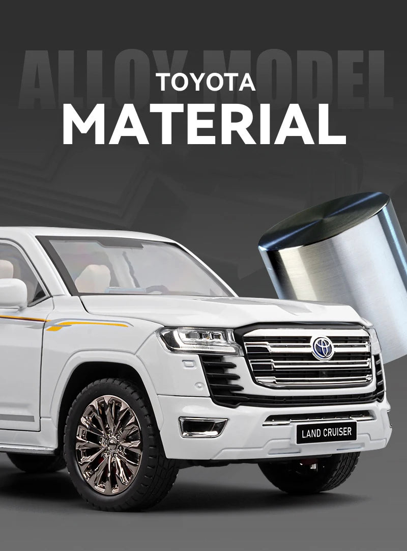 Over Size 1/18 Toyota Land Cruiser LC300 ZX Alloy Car Model Diecasts Metal Off-road Vehicles Car Model Sound Light Kids Toy Gift