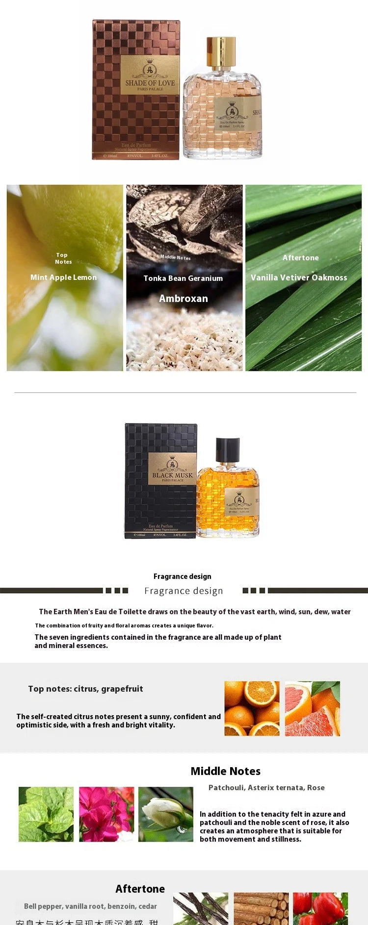 EDP a lunga durata con rinfrescante miscela agrumata orientale Profumo da uomo Profumo arabo Dubai Profumo fougère Sandalo misto popolare