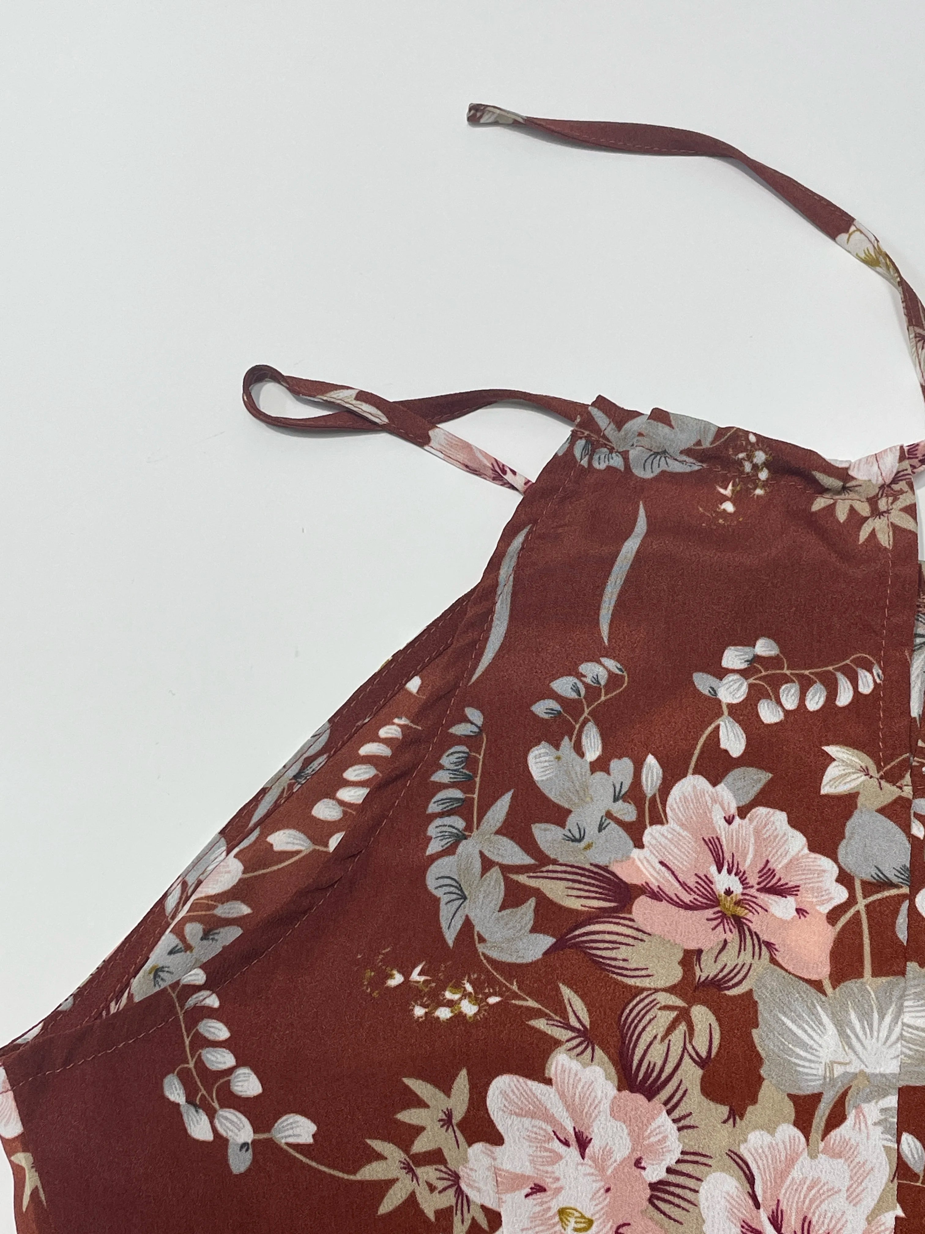 Bloemenprint Hoge Split Dij Halterjurk voor Dames - Zomer Mouwloos Sexy Nauwsluitende Strandfeest Clubkleding