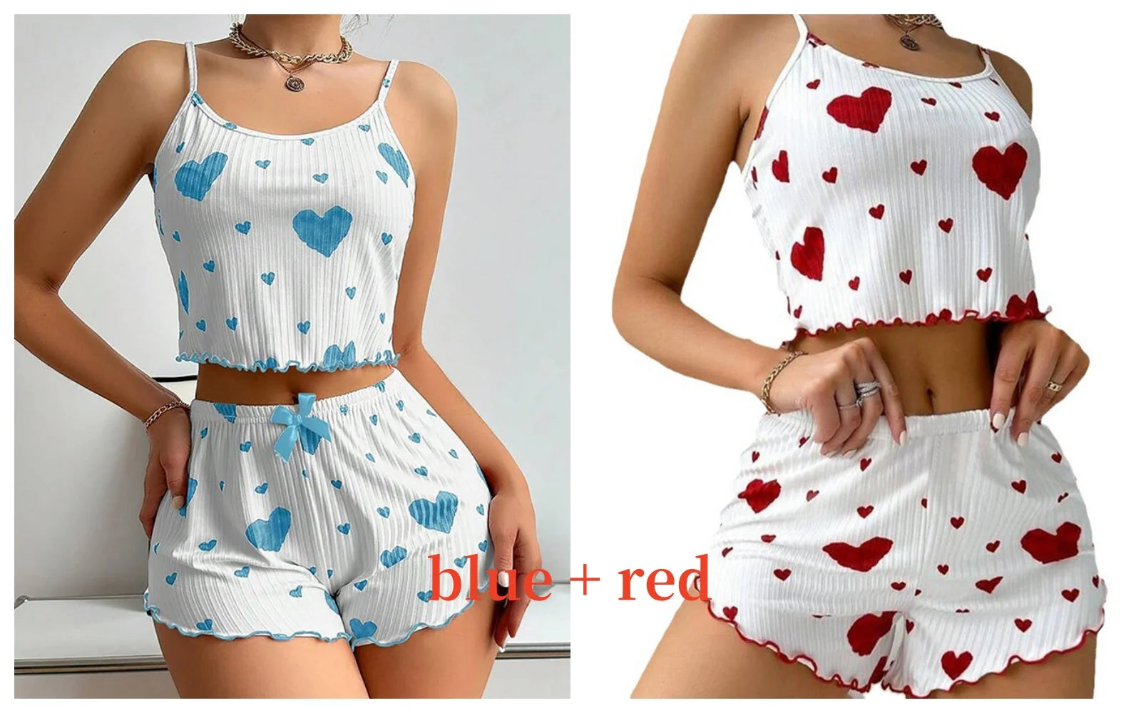 Dames Pyjamaset Nachtkleding 2-delig Korte Tanktops En Shorts S M L Wit Ventilerend Zacht Casual Liefdesprint