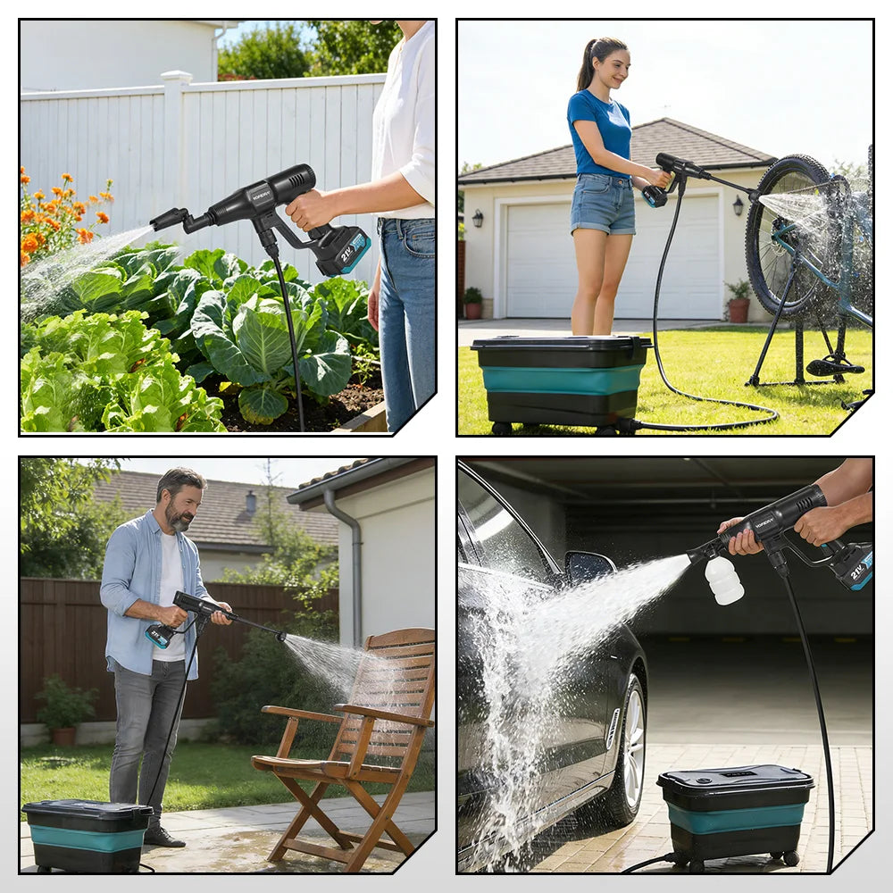 YOFIDRA 200Bar Pistola Idropulitrice Per Auto Senza Spazzole Ad Alta Pressione Con Secchio Pistola a Spruzzo Elettrica Per Giardino Per Batteria Makita 21V Pin