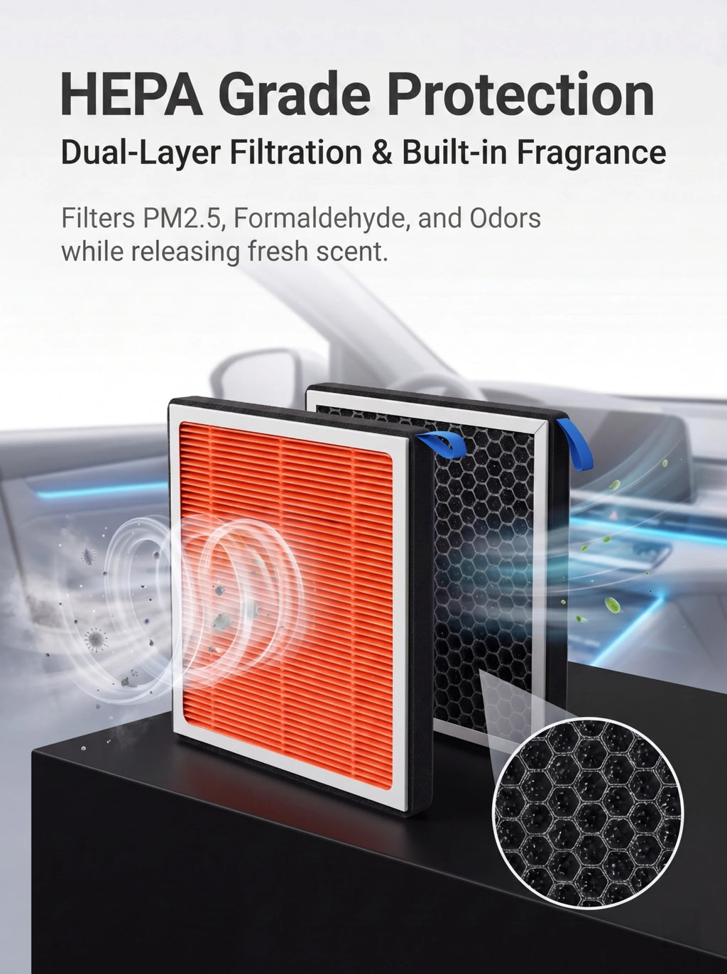 For Toyota Land Cruiser Cabin Filter Air Filter Activated Carbon Air Conditioning Filter with Fragrance to Purify Car Cabin Air