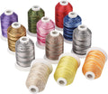 Simthread 12 Colori Assortiti Filo di Poliestere per Macchine da Ricamo Domestiche 1000 Metri Ciascuno
