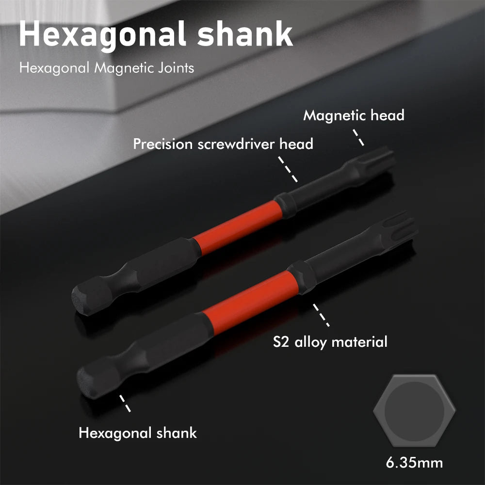 13-delige slagvaste Torx-kop inbussleutel boorbitset, T7-T40 inbussleutelbits S2-staal zeskantschroevendraaierbits met magnetische kop