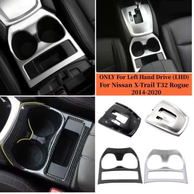 LHD Car Gear Shift Knob Sticker Panel Frame Trim Cover For Nissan X-Trail T32 Rogue 2014 -2020 Accessories