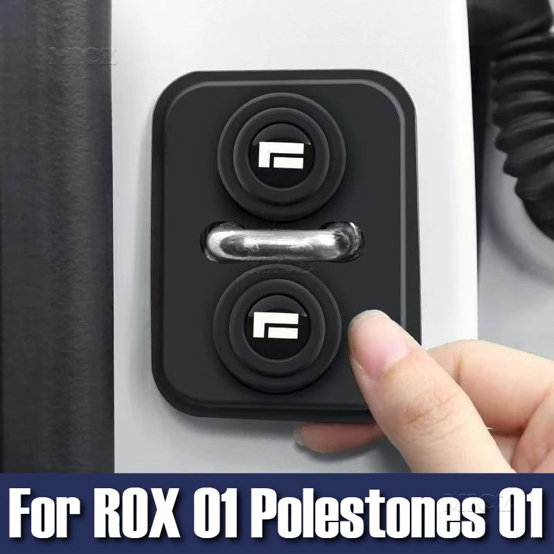 For ROX 01 Polestones 01 2023 2024 2025 Car Protect Door Mute Damping Cushion Silicone Lock Buckle Cover Pad Absorber Auto Parts