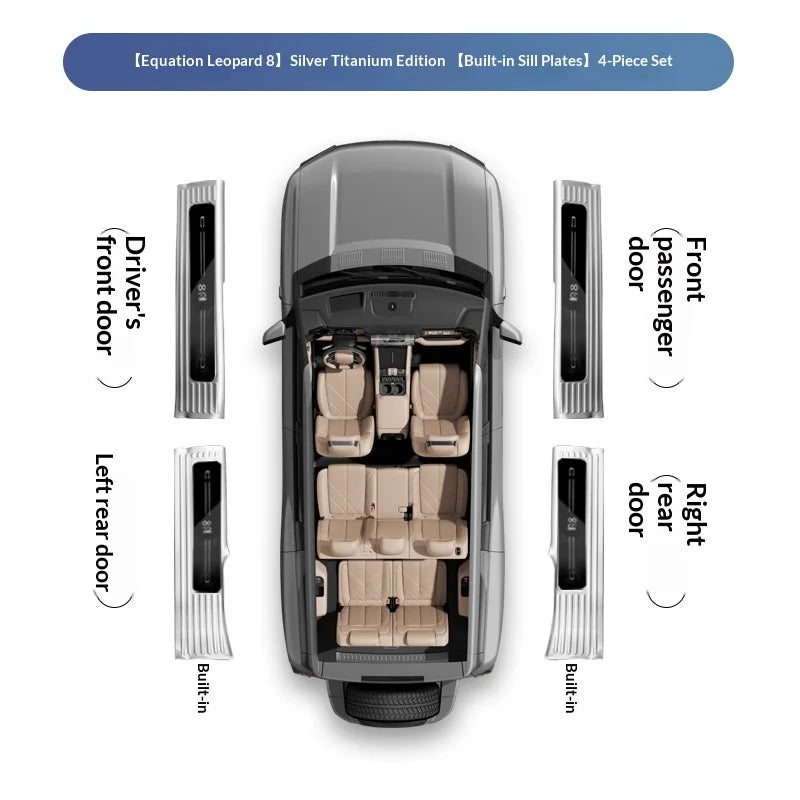 For BYD Leopard 8 Denza B8 Car Specialized Trunk Rear Guard Plate Sill Strip Protective Strip Welcome Pedal Auto Interior